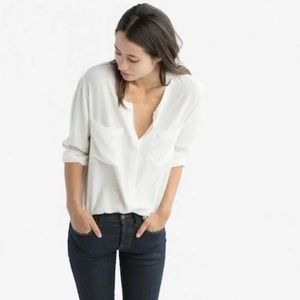 Everlane 100% silk cream blouse